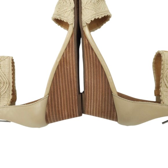Lucky Brand Joshelle Wedge Heel Sandal Women 8.5 M Ankle Strap Zipper Back - Picture 11 of 15